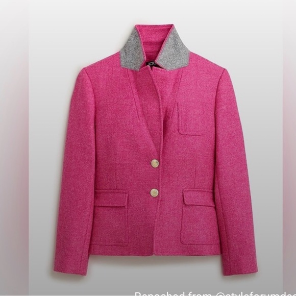 J Crew Shrunken-fit blazer in pink English NWOT size 10 - Picture 5 of 12